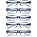 Leesbril OPULIZE The Reading Glasses Company ACE Leesbril, 5 stuks, smal montuur, veerscharnieren, grijs, uniseks model, mannen en vrouwen, RRRRR32-6 - +3.00