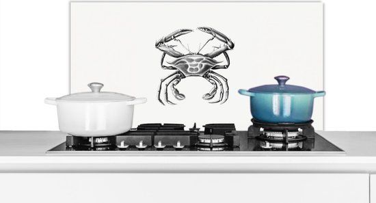 KitchenYeah Spatscherm keuken 90x45 cm - Ernst Haeckel - Vintage - Aluminium