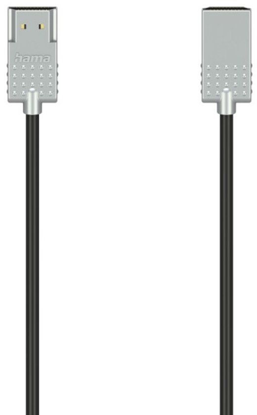 Hama High-Speed HDMI Kabel Ultra-Slim 4K + Ethernet 200 cm Zilver/Zwart
