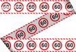 Folat ruban de marquage/ruban de délimitation 60 ans décoration - avec panneaux stop - 15 mètres - Articles de fête âge