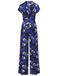 HotSquash Jumpsuit blauw / zwart / wit