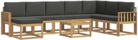 vidaXL Hoek loungeset 1 zitplek Acacia hout Wit en antracietkleurig