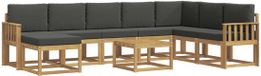 vidaXL Hoek loungeset 1 zitplek Acacia hout Wit en antracietkleurig
