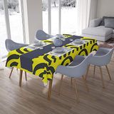 Bonamaison Tafelkleed, Anti-Mold, Sneldrogend, Waterdicht, 100% Polyester Tafellaken, Neon Geel, Rook, 140 x 200 Cm