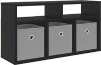 vidaXL Laagkast met lade Zwart Eiken 72 x 22,5 x 38 cm