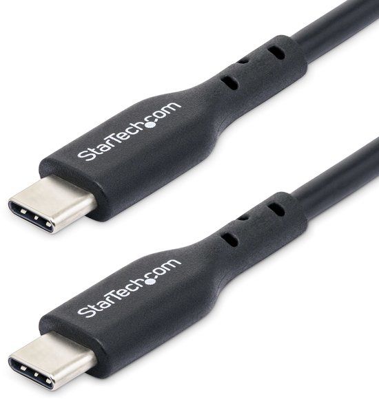 StarTech.com 4m USB-C Laadkabel, Opladen & Synchroniseren, 60W (3A) Power Delivery, USB 2.0 Type-C Laptop Oplaadkabel, TPE Mantel, Zwart, USB-C Data Transfer Kabel, M/M