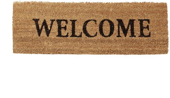 Relaxdays Deurmat Kokos 75x25 Welcome - Blauw