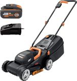 Merkloos Accugrasmaaier - Elektrische Grasmaaiers - Gazontrimmer - Grastrimmer - met Krachtige Borstelloze Motor - Maaibreedte 30cm - 3 Instelbare Maaihoogtes (30-70 mm) - 4000 mAh Lithium-ion Accu - Oplader - 20V - Zwart