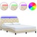 Maison Exclusive - Sommier avec éclairage LED, sans matelas, couleur crème, 120 x 200 cm, tissu