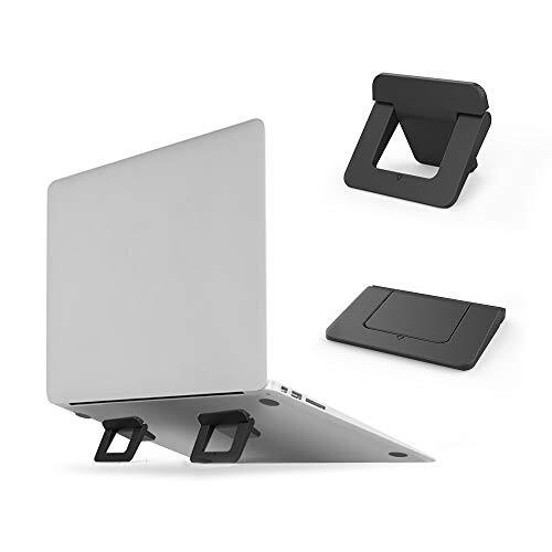 DolDer Laptopstandaard, opvouwbaar, onzichtbare koeling, mini-notebook, kleefpads, houder voor laptop, MacBook en bluetooth-toetsenbord