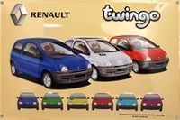 I&S/Les collections rétro Metalen bord met reliëf, 30 x 20 cm, Renault Twingo