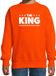Bellatio Decorations The King tekst sweater oranje kids - kids trui The King - oranje kleding 142/152 (11-12 jaar)