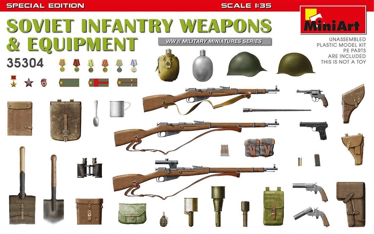 MiniArt Miniart MA35304 Soviet Infantry Weapons And Equipment, Special Edition, schaal 1:35