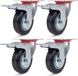 Zwenkwielen / Trolley Wielen voor Meubels - Rubberen Zware Wielen - Heavy Duty Castors /Transportwielen - 100kg