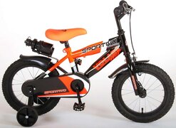 Volare Sportivo Kinderfiets - Jongens - 14 inch - Neon Oranje Zwart - 95% afgemonteerd