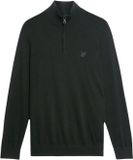 Lyle & Scott Tonal Eagle Merino Quarter Zip Jumper Zwart