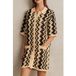 Reiss Robe en crochet tricoté Noir/crème