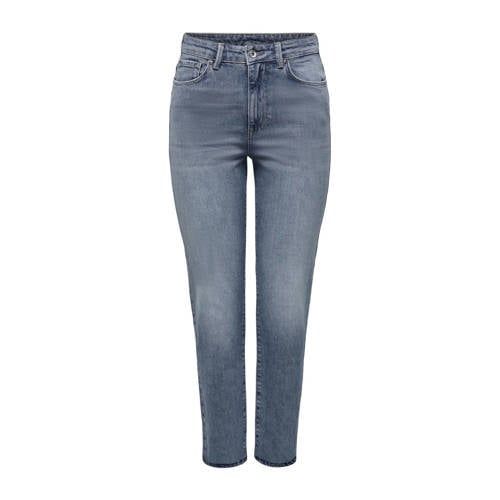 ONLY ONLEMILY Cropped High Waist Straight Jeans - Medium Blue Denim