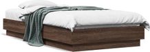 vidaXL Bedframe met LED-verlichting, bruin eikenkleurig, 75x190 cm