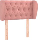vidaXL Hoofdbord met randen 83x23x78/88 cm fluweel roze