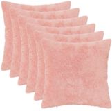 vidaXL Kussensloop 6 stuks Roze 45 x 45 cm Nep Konijnenbont