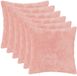 vidaXL Kussensloop 6 stuks Roze 45 x 45 cm Nep Konijnenbont