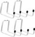 Amig Garage/zolder gereedschap wand/muur ophanghaken - 4x - metaal - wit - H12 cm x B17.5 cm