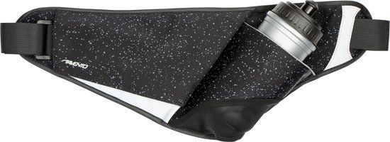 Avento Alex Running Belt with Water Bottle - Black/Silver