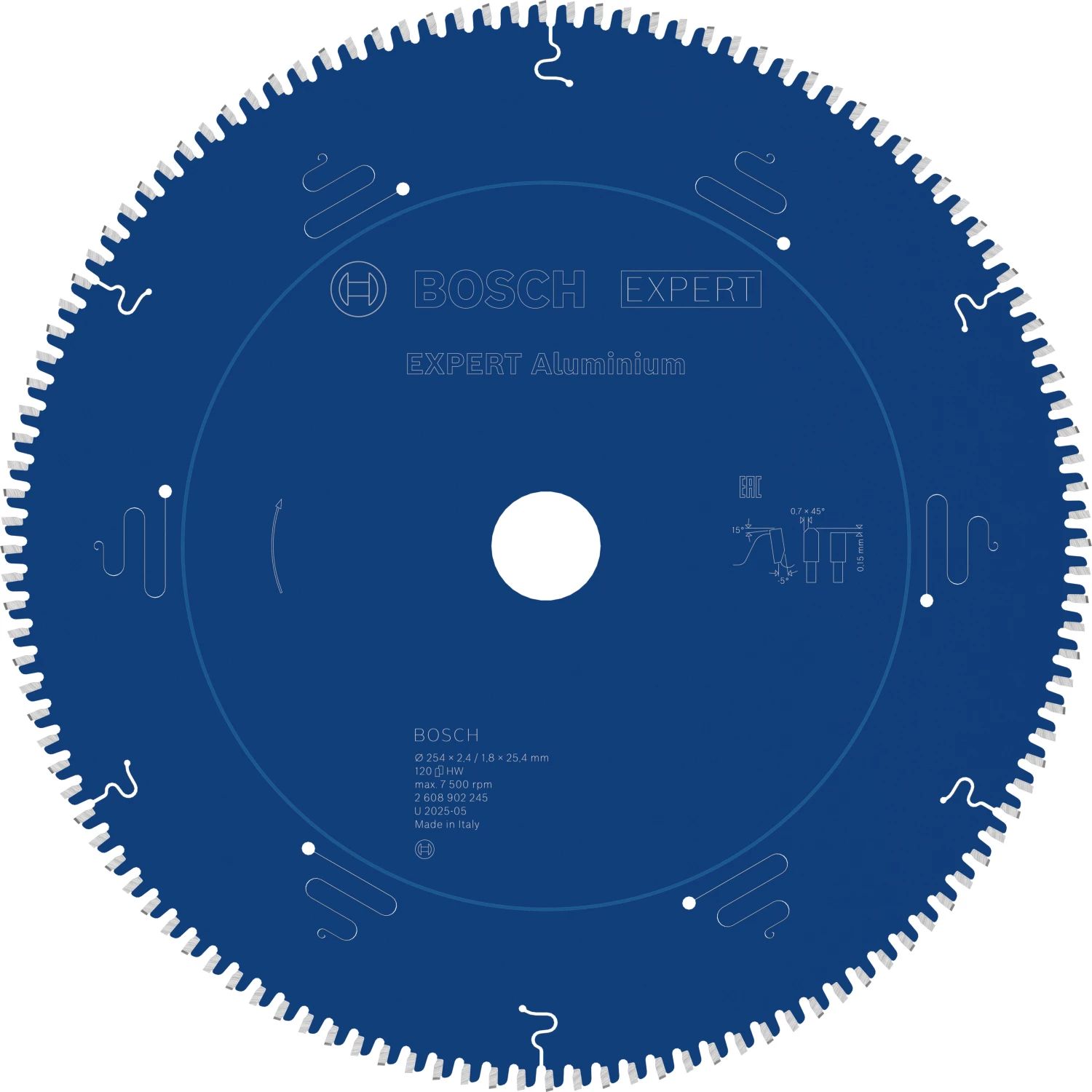 Bosch Accessoires EXPERT Aluminium Cirkelzaagblad | 254 x 2,4/1,8 x 25,4 mm | T120 - 2608902245
