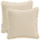 AmeliaHome Meadore Decoratieve kussenhoezen 45x45 cm - Beige
