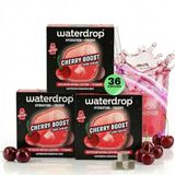 waterdrop® Energy Drink – Kersensmaak – 36 bruistabletten voor water met smaak – Fruitige energiedrank met 90 mg natuurlijke cafeïne – Suikervrij, caloriearm – Met vitaminen B & C