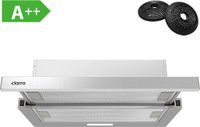 CIARRA CBCS6906D - Vlakscherm Afzuigkap - 60cm RVS – Inclusief set koolstoffilters - 370m3 – Energieklasse A++
