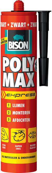 Bison Poly Max Express lijmkit zwart 425g