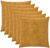 vidaXL Kussensloop 6 pcs HEERLEN Geel 60 x 60 cm Microfiber Fleece