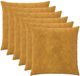 vidaXL Kussensloop 6 pcs HEERLEN Geel 60 x 60 cm Microfiber Fleece