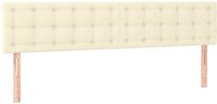 vidaXL Hoofdbord 160x5x78/88 cm Kunstleer Crèmekleurig