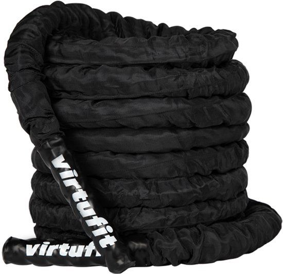 Virtufit Battle Rope - Fitness Rope Pro - 12 m - Zwart