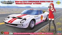 Hasegawa Modelbouwpakket Auto - 52344 Wild Egg Girls Lamborghini Miura P400 SV - Mikumo Shiranagi - met Figuur Plastic - 1:24 - Modelbouw