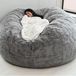 Housse de pouf extra large en similicuir pour salon