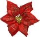 Merkloos / Sans marque Kaemingk B.V. 1x stuks decoratie bloemen kerststerren rood glitter op clip 20 cm