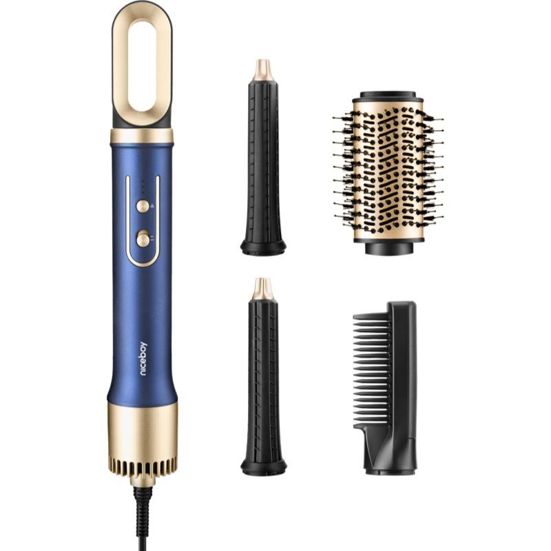 Niceboy AirBlow AirBlow PRO blau / Haartrockner / 1200 W / 3 Temperaturen / 4 Aufsätze