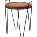 H&S Table d'appoint teck | Pieds en métal noir | 46 x 51 cm