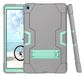 Samsung Tab A8 10,5 x200/x205 (2021) hoes met kickstand, duurzaam, zware schokdockel-hybride drielaagse beschermhoes (grijs + aqua