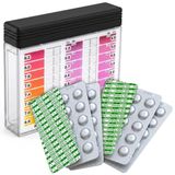 harren24 Testset, inclusief 60 testtabletten (Rapid), watertester en opbergdoos, 30 x DPD1 chloor/broom + 30 x fenol rode pH-waarde, zwembadwateranalyse (60 Tabletten + Tester)