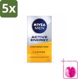 NIVEA MEN Active Energy Gezichtscrème met Cafeïne - 50 ml - 5 Stuks