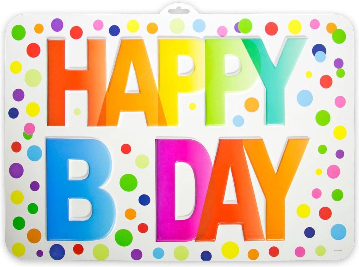 Verjaardag Deurbord Happy Birthday Stippen 52cm