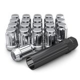 White Knight 3806-20AM Chrome M12x1.25 Spline Lug Moer met sleutel, 20 Pack