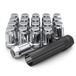 White Knight 3806-20AM Chrome M12x1.25 Spline Lug Moer met sleutel, 20 Pack