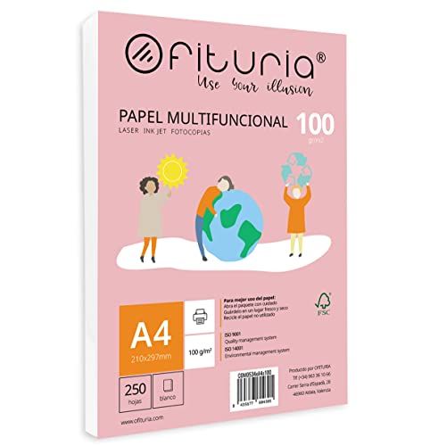OFITURIA Verpakking met A4-vellen - 250 vellen - 100 g - Multifunctioneel papier