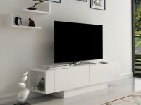 Mobistoxx MATURAZI Meuble tv-hifi 2 portes blanc avec étagères murales